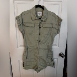 Celebrity Pink Sage Green Romper